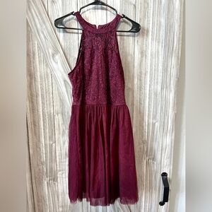 Dressystar burgundy floral lace dress in size XL.  NWT